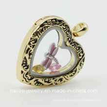 Personalizado em aço inoxidável coração pingente jóias Locket para decoração